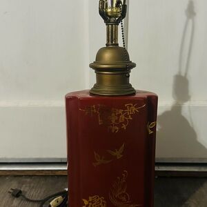 Elegant Red and Gold Table Lamp